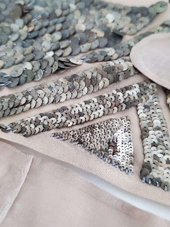 Shelly Steffee Metal Sequin Organza Bib Accessory NEW. One Size main image 7
